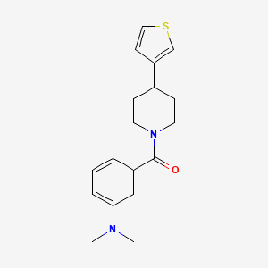 molecular formula C18H22N2OS B2965740 N,N-dimethyl-3-[4-(thiophen-3-yl)piperidine-1-carbonyl]aniline CAS No. 1396761-94-6