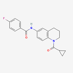 N-[1-(cyclopropanecarbonyl)-3,4-dihydro-2H-quinolin-6-yl]-4-fluorobenzamide