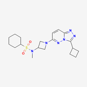 molecular formula C19H28N6O2S B2965748 N-(1-(3-cyclobutyl-[1,2,4]triazolo[4,3-b]pyridazin-6-yl)azetidin-3-yl)-N-methylcyclohexanesulfonamide CAS No. 2310123-95-4
