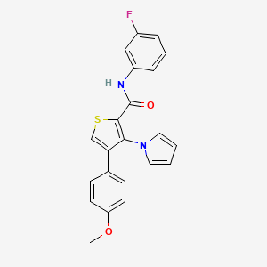 N-(3-fluorophenyl)-4-(4-methoxyphenyl)-3-(1H-pyrrol-1-yl)thiophene-2-carboxamide