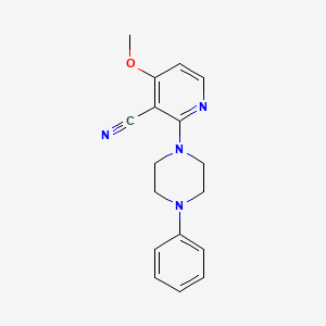 molecular formula C17H18N4O B2965754 4-Methoxy-2-(4-phenylpiperazino)nicotinonitrile CAS No. 338773-33-4