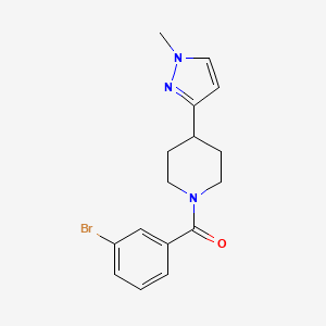 molecular formula C16H18BrN3O B2965757 (3-bromophenyl)(4-(1-methyl-1H-pyrazol-3-yl)piperidin-1-yl)methanone CAS No. 2034459-43-1