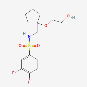 molecular formula C14H19F2NO4S B2965758 3,4-difluoro-N-((1-(2-hydroxyethoxy)cyclopentyl)methyl)benzenesulfonamide CAS No. 2320898-97-1