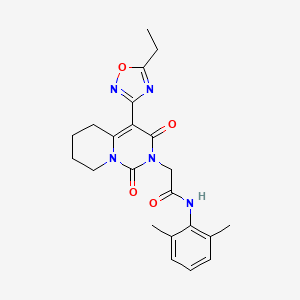 molecular formula C22H25N5O4 B2965761 N-(2,6-dimethylphenyl)-2-[4-(5-ethyl-1,2,4-oxadiazol-3-yl)-1,3-dioxo-5,6,7,8-tetrahydro-1H-pyrido[1,2-c]pyrimidin-2(3H)-yl]acetamide CAS No. 1775541-72-4