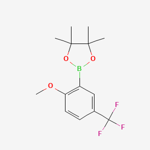 molecular formula C14H18BF3O3 B2965769 2-Methoxy-5-(trifluoromethyl)phenylboronic acidpinacol ester CAS No. 1688686-12-5