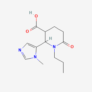 molecular formula C13H19N3O3 B2965770 2-(1-methyl-1H-imidazol-5-yl)-6-oxo-1-propylpiperidine-3-carboxylic acid CAS No. 1484814-49-4
