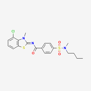 molecular formula C20H22ClN3O3S2 B2965776 (Z)-4-(N-butyl-N-methylsulfamoyl)-N-(4-chloro-3-methylbenzo[d]thiazol-2(3H)-ylidene)benzamide CAS No. 850911-21-6