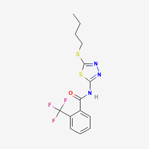 N-(5-(butylthio)-1,3,4-thiadiazol-2-yl)-2-(trifluoromethyl)benzamide