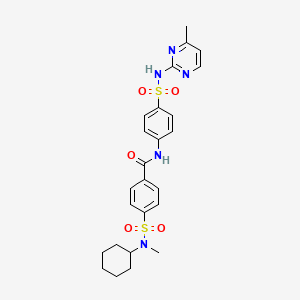 molecular formula C25H29N5O5S2 B2965798 4-[Cyclohexyl(methyl)sulfamoyl]-N-{4-[(4-methylpyrimidin-2-YL)sulfamoyl]phenyl}benzamide CAS No. 868212-76-4