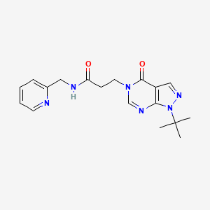 molecular formula C18H22N6O2 B2965822 3-(1-(tert-butyl)-4-oxo-1H-pyrazolo[3,4-d]pyrimidin-5(4H)-yl)-N-(pyridin-2-ylmethyl)propanamide CAS No. 953240-44-3