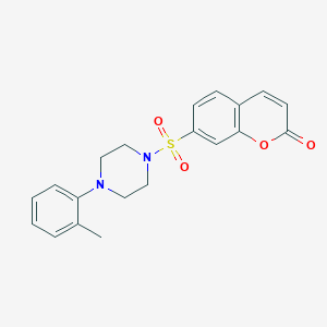 molecular formula C20H20N2O4S B2965828 7-{[4-(2-methylphenyl)piperazin-1-yl]sulfonyl}-2H-chromen-2-one CAS No. 2380179-73-5