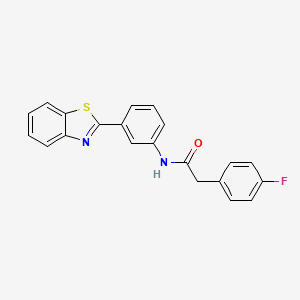 molecular formula C21H15FN2OS B2965830 N-[3-(1,3-benzothiazol-2-yl)phenyl]-2-(4-fluorophenyl)acetamide CAS No. 922700-61-6