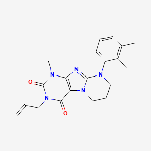molecular formula C20H23N5O2 B2965832 3-allyl-9-(2,3-dimethylphenyl)-1-methyl-6,7,8,9-tetrahydropyrimido[2,1-f]purine-2,4(1H,3H)-dione CAS No. 923399-38-6
