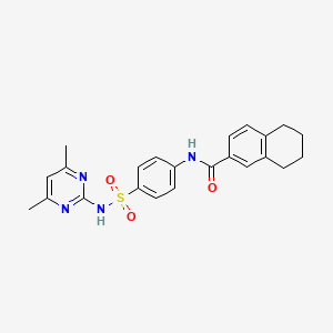 molecular formula C23H24N4O3S B2965833 N-(4-(N-(4,6-dimethylpyrimidin-2-yl)sulfamoyl)phenyl)-5,6,7,8-tetrahydronaphthalene-2-carboxamide CAS No. 899361-96-7