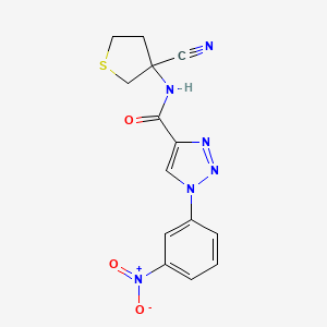 molecular formula C14H12N6O3S B2965834 N-(3-cyanothiolan-3-yl)-1-(3-nitrophenyl)-1H-1,2,3-triazole-4-carboxamide CAS No. 1355576-84-9