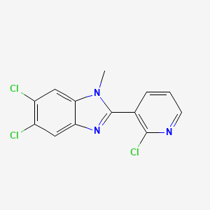 molecular formula C13H8Cl3N3 B2965840 5,6-dichloro-2-(2-chloro-3-pyridinyl)-1-methyl-1H-1,3-benzimidazole CAS No. 861208-45-9