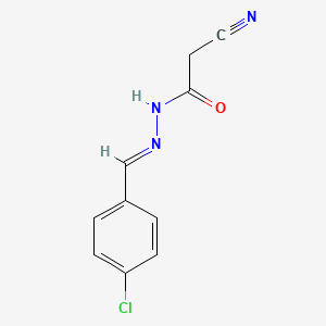 molecular formula C10H8ClN3O B2965845 N'-[(4-氯苯基)亚甲基]-2-氰基乙酰肼 CAS No. 180793-13-9