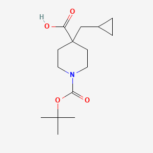 molecular formula C15H25NO4 B2965856 1-(Tert-butoxycarbonyl)-4-(cyclopropylmethyl)piperidine-4-carboxylic acid CAS No. 363192-67-0