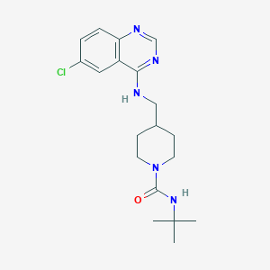 molecular formula C19H26ClN5O B2965868 N-tert-butyl-4-{[(6-chloroquinazolin-4-yl)amino]methyl}piperidine-1-carboxamide CAS No. 2380169-02-6