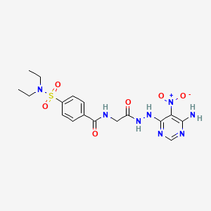 molecular formula C17H22N8O6S B2965883 N-{[N'-(6-amino-5-nitropyrimidin-4-yl)hydrazinecarbonyl]methyl}-4-(diethylsulfamoyl)benzamide CAS No. 450346-18-6