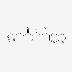 molecular formula C17H18N2O4S B2965894 N1-(2-(2,3-dihydrobenzofuran-5-yl)-2-hydroxyethyl)-N2-(thiophen-2-ylmethyl)oxalamide CAS No. 1421454-23-0