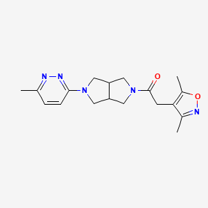 molecular formula C18H23N5O2 B2965902 2-(3,5-Dimethyl-1,2-oxazol-4-yl)-1-[5-(6-methylpyridazin-3-yl)-octahydropyrrolo[3,4-c]pyrrol-2-yl]ethan-1-one CAS No. 2415620-35-6