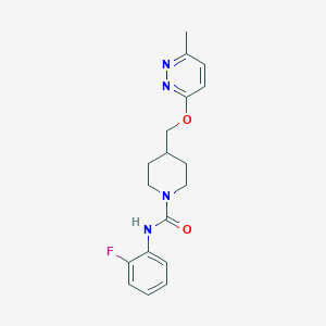 molecular formula C18H21FN4O2 B2965909 N-(2-fluorophenyl)-4-{[(6-methylpyridazin-3-yl)oxy]methyl}piperidine-1-carboxamide CAS No. 2415625-00-0