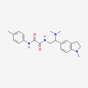 molecular formula C22H28N4O2 B2965916 N1-(2-(dimethylamino)-2-(1-methylindolin-5-yl)ethyl)-N2-(p-tolyl)oxalamide CAS No. 922116-40-3