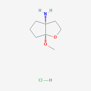molecular formula C8H16ClNO2 B2965924 Rel-(3aR,6aS)-6a-methoxyhexahydro-3aH-cyclopenta[b]furan-3a-amine hydrochloride CAS No. 2137987-36-9