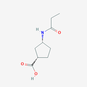 molecular formula C9H15NO3 B2965927 rac-(1R,3S)-3-propanamidocyclopentane-1-carboxylic acid CAS No. 1841744-94-2