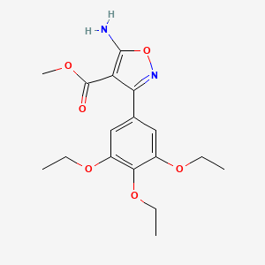 molecular formula C17H22N2O6 B2965950 Methyl 5-amino-3-(3,4,5-triethoxyphenyl)isoxazole-4-carboxylate CAS No. 902433-59-4