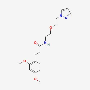 molecular formula C18H25N3O4 B2966004 N-(2-(2-(1H-pyrazol-1-yl)ethoxy)ethyl)-3-(2,4-dimethoxyphenyl)propanamide CAS No. 2319640-47-4
