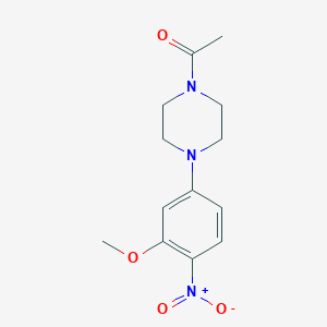 molecular formula C13H17N3O4 B2966010 1-(4-(3-Methoxy-4-nitrophenyl)piperazin-1-yl)ethanone CAS No. 1116229-11-8