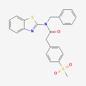 molecular formula C23H20N2O3S2 B2966014 N-(benzo[d]thiazol-2-yl)-N-benzyl-2-(4-(methylsulfonyl)phenyl)acetamide CAS No. 941884-12-4