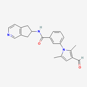 molecular formula C22H21N3O2 B2966021 N-(6,7-Dihydro-5H-cyclopenta[c]pyridin-6-yl)-3-(3-formyl-2,5-dimethylpyrrol-1-yl)benzamide CAS No. 2411260-54-1
