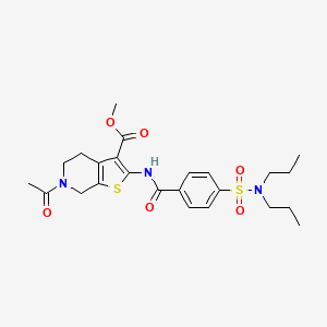 molecular formula C24H31N3O6S2 B2966024 methyl 6-acetyl-2-(4-(N,N-dipropylsulfamoyl)benzamido)-4,5,6,7-tetrahydrothieno[2,3-c]pyridine-3-carboxylate CAS No. 449768-89-2