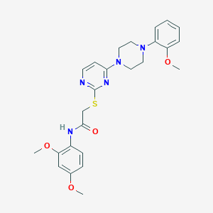 molecular formula C25H29N5O4S B2966049 N-(2,4-dimethoxyphenyl)-2-({4-[4-(2-methoxyphenyl)piperazin-1-yl]pyrimidin-2-yl}sulfanyl)acetamide CAS No. 1116002-08-4