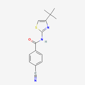 molecular formula C15H15N3OS B2966059 N-(4-(tert-butyl)thiazol-2-yl)-4-cyanobenzamide CAS No. 325988-06-5