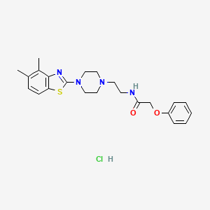 molecular formula C23H29ClN4O2S B2966136 N-(2-(4-(4,5-dimethylbenzo[d]thiazol-2-yl)piperazin-1-yl)ethyl)-2-phenoxyacetamide hydrochloride CAS No. 1219160-47-0