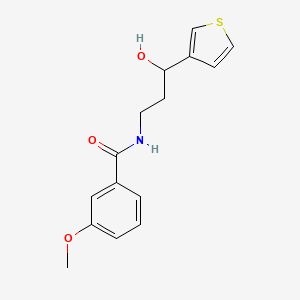 molecular formula C15H17NO3S B2966143 N-(3-hydroxy-3-(thiophen-3-yl)propyl)-3-methoxybenzamide CAS No. 2034346-78-4