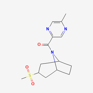 molecular formula C14H19N3O3S B2966151 3-methanesulfonyl-8-(5-methylpyrazine-2-carbonyl)-8-azabicyclo[3.2.1]octane CAS No. 1705549-78-5