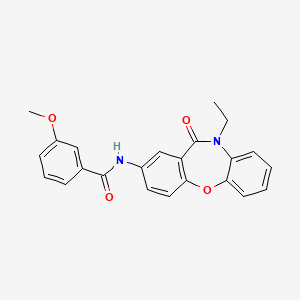 molecular formula C23H20N2O4 B2966203 N-(10-ethyl-11-oxo-10,11-dihydrodibenzo[b,f][1,4]oxazepin-2-yl)-3-methoxybenzamide CAS No. 922108-13-2