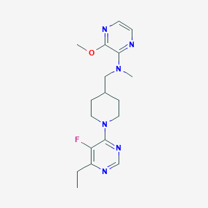 molecular formula C18H25FN6O B2966209 N-{[1-(6-ethyl-5-fluoropyrimidin-4-yl)piperidin-4-yl]methyl}-3-methoxy-N-methylpyrazin-2-amine CAS No. 2380085-55-0