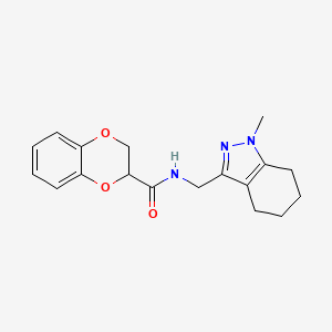 molecular formula C18H21N3O3 B2966291 N-[(1-methyl-4,5,6,7-tetrahydro-1H-indazol-3-yl)methyl]-2,3-dihydro-1,4-benzodioxine-2-carboxamide CAS No. 1448072-66-9