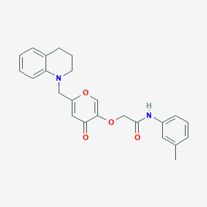 molecular formula C24H24N2O4 B2966320 N-(3-methylphenyl)-2-({4-oxo-6-[(1,2,3,4-tetrahydroquinolin-1-yl)methyl]-4H-pyran-3-yl}oxy)acetamide CAS No. 898440-65-8