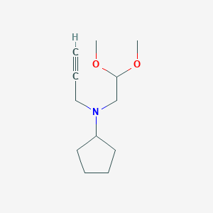molecular formula C12H21NO2 B2966324 N-(2,2-Dimethoxyethyl)-N-prop-2-ynylcyclopentanamine CAS No. 1825456-96-9