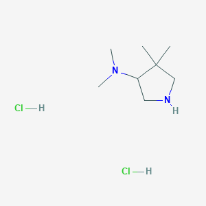 molecular formula C8H20Cl2N2 B2966326 N,N,4,4-Tetramethylpyrrolidin-3-amine;dihydrochloride CAS No. 2470439-54-2