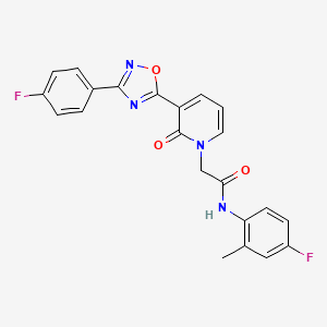 molecular formula C22H16F2N4O3 B2966329 N-(4-fluoro-2-methylphenyl)-2-(3-(3-(4-fluorophenyl)-1,2,4-oxadiazol-5-yl)-2-oxopyridin-1(2H)-yl)acetamide CAS No. 1251673-67-2