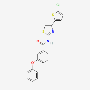 molecular formula C20H13ClN2O2S2 B2966340 N-[4-(5-chlorothiophen-2-yl)-1,3-thiazol-2-yl]-3-phenoxybenzamide CAS No. 325986-71-8