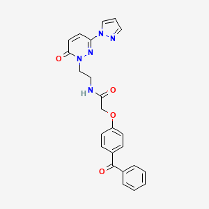 2-(4-benzoylphenoxy)-N-(2-(6-oxo-3-(1H-pyrazol-1-yl)pyridazin-1(6H)-yl)ethyl)acetamide